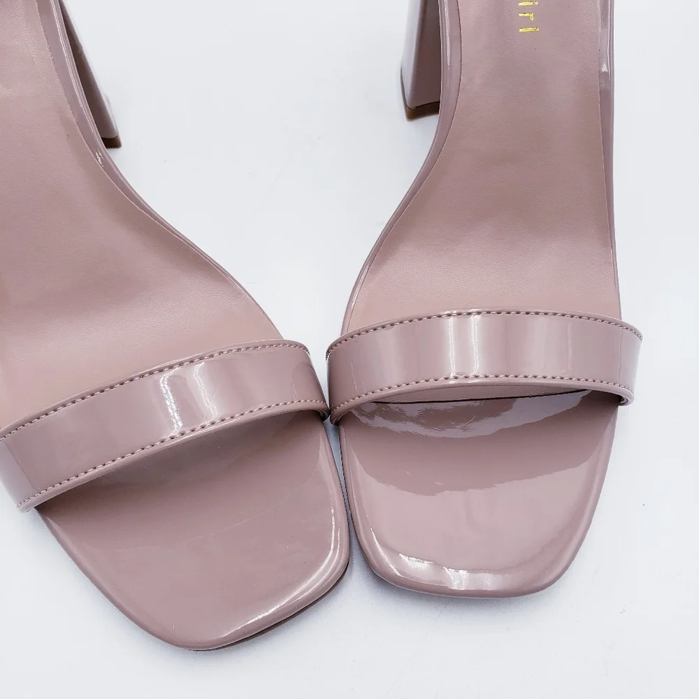 Madden Girl‎ STAR Block Heel Platform Sandal Ankle Strap Square Toe Pink Size 10